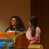 Image of two TRIO students giving their testimonials